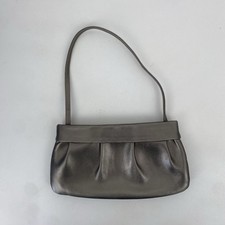 LK Bennett Hand Bag / Clutch Bag Silver Ruched Detachable Handle 