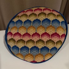 Vintage Needlepoint Round