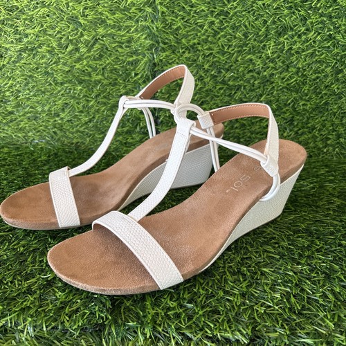 Blue sol womens wedge sandals - womens,