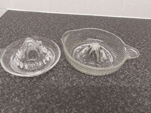 Vintage glass citrus juicers - glass,
