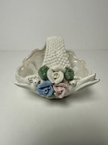 Vintage ceramic basket - ceramic,