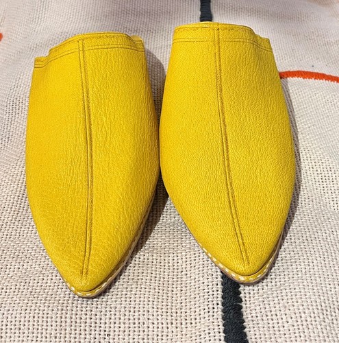 Moroccan leather yellow - moroccan,