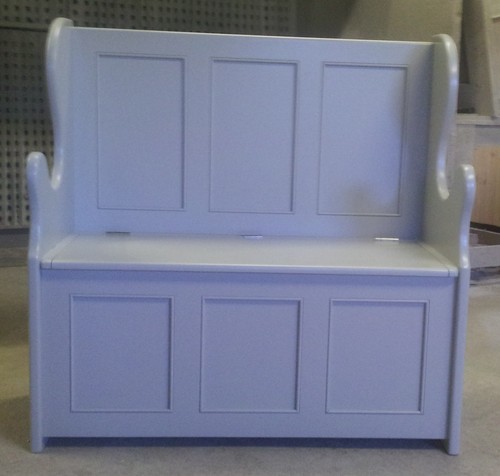 Painted monks bench settle - painted, /