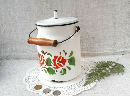 Without lid vintage enamel - lid!,