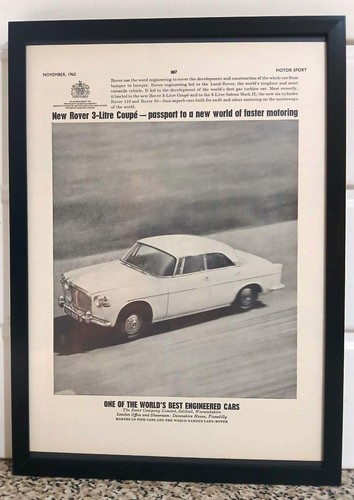 Framed original classic car - car, ad