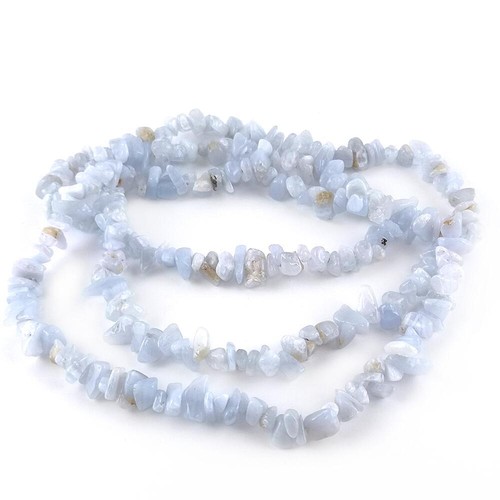 Blue lace agate beads - blue,