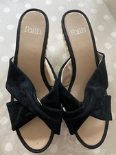 Faith black suede - suede, wedge