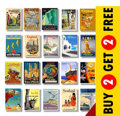 Vintage travel posters retro - posters,