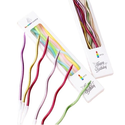 6pcs twisty birthday - birthday, candles