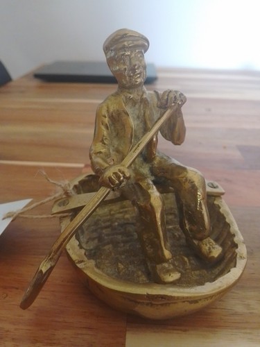 Vintage brass man coracle - vintage,