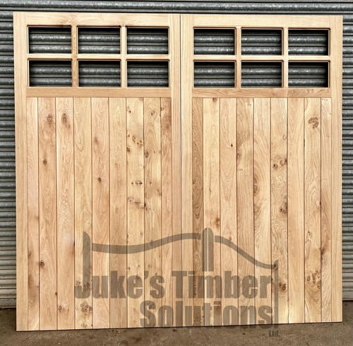 Wooden oak garage - garage, doors