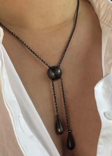 Chemise necklace gunmetal look