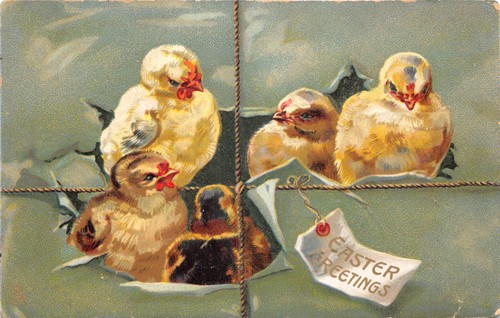 Old tuck greetings - old, postcard
