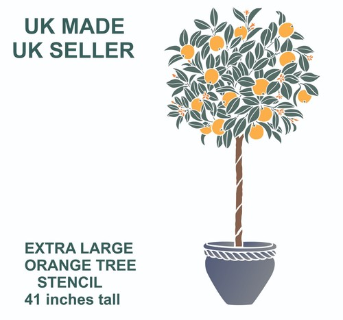 Large orange tree - tree, stencil