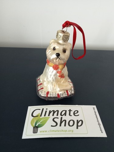 Vintage blown glass westie dog - vintage,