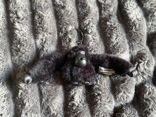 Kipling black monkey keyring - black,