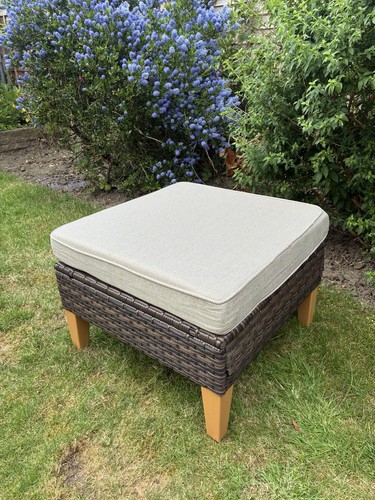 Garden rattan footstool - garden,