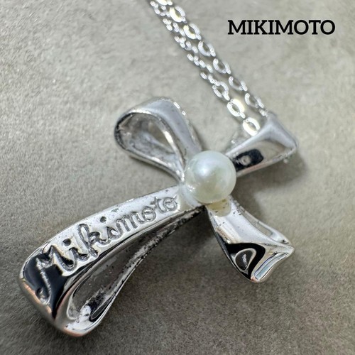 Mikimoto cross design silver - mikimoto,
