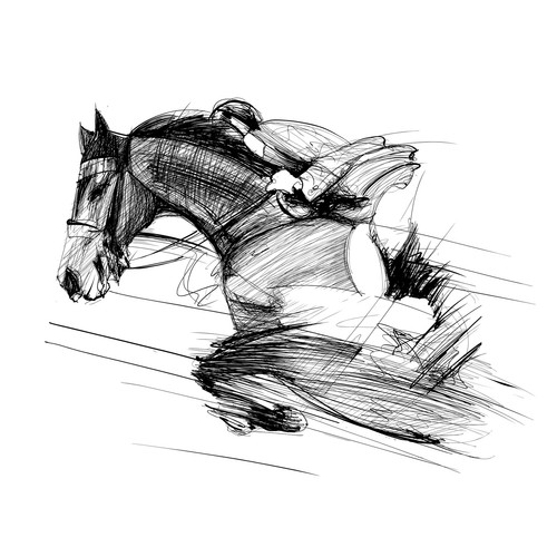 Racing horse and jockey - racing,