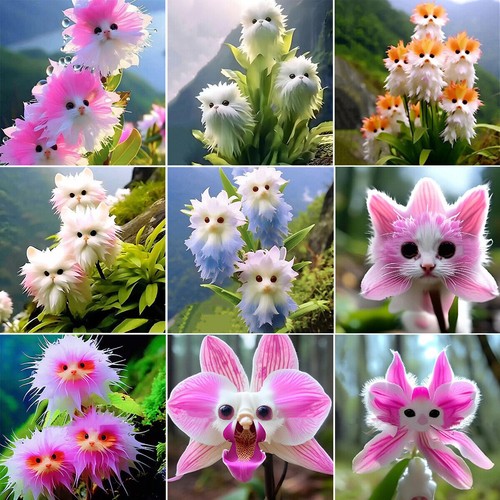 Big flower faced cat - flower,