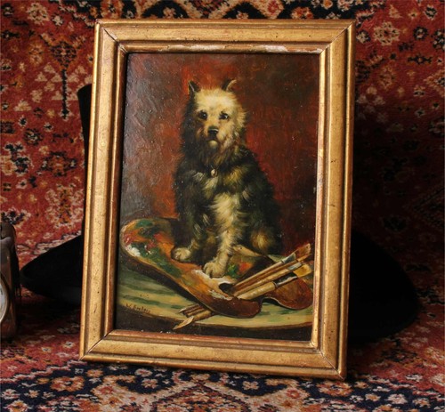 Antique the artist - artist's, dog