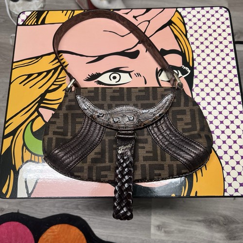 Vintage fendi brown canvas - brown,