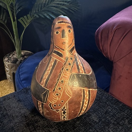Vintage peruvian mate burilado - vintage,
