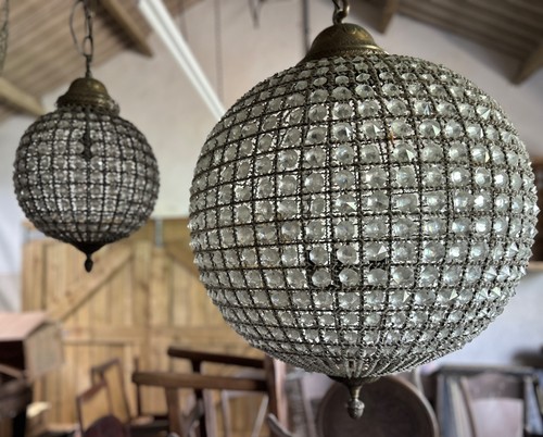 Vintage brass large - large, crystal