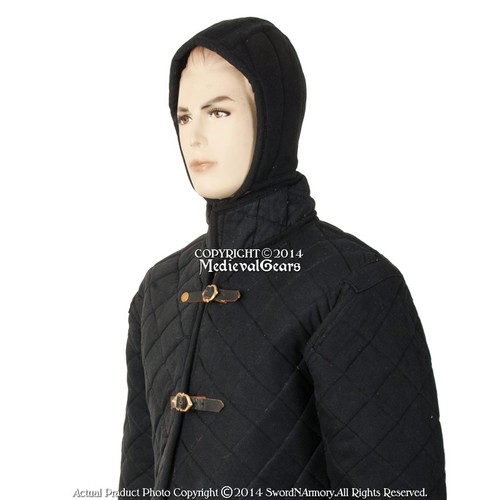 Black medieval gambeson type - black,