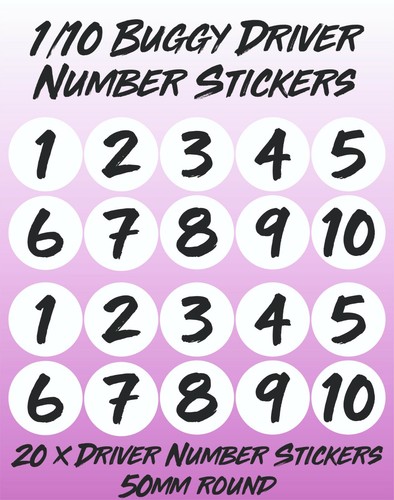 10 numbers stickers - 20, rc