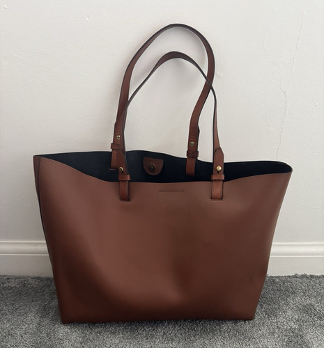 Fossil brown leather tote bag - brown,
