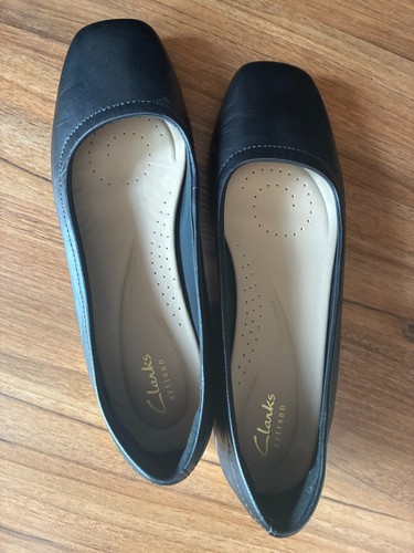 Clarks black leather flat - clarks,