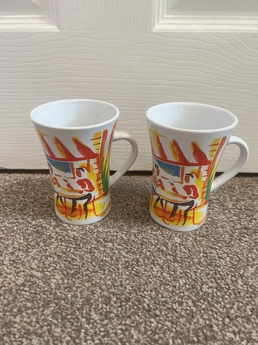 Pair vintage coffee mugs - a,