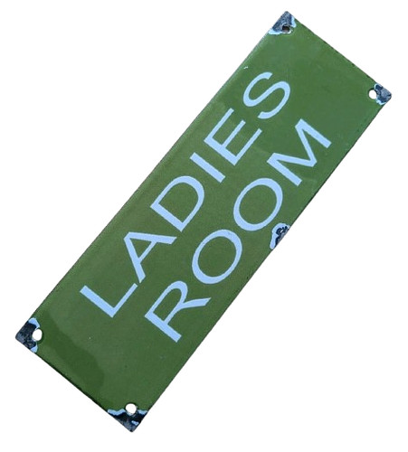 Ladies room enamel sign - enamel,