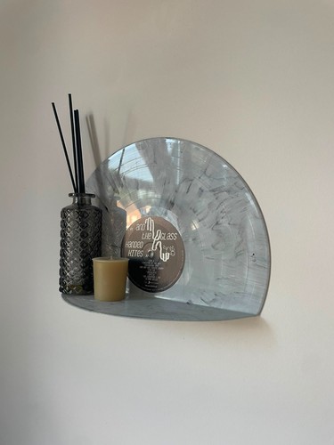 Vinyl wall shelf mew - vinyl, upcycled