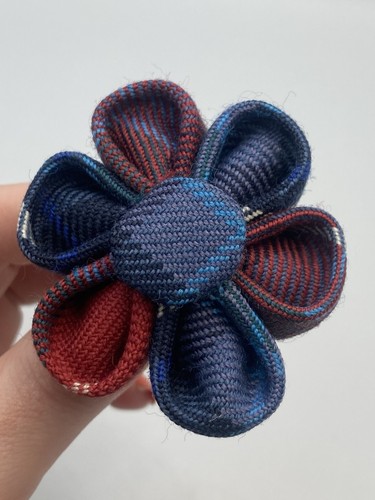 Retro tartan fabric flower - fabric,