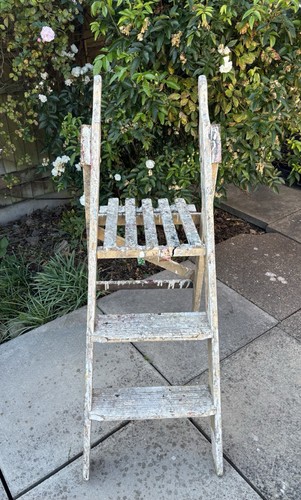 Vintage wooden step ladder - vintage,