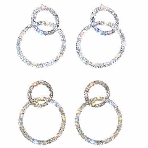 Rhinestone trendy round gold - rhinestone,