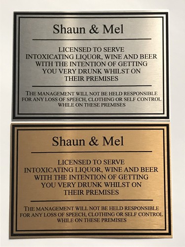 Personalised licensed plaque - personalised,