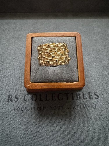 9ct yellow gold row keeper - gold, 4