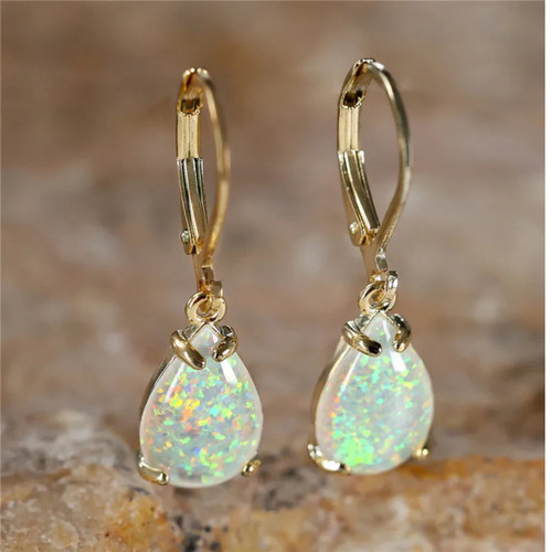 9ct gold opal white fire - 9ct,