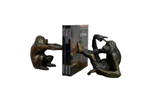 Pair ape novelty bookends - bookends, |