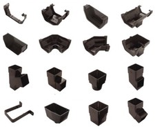 Black square guttering down - black,