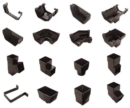 Black square guttering down - square, &