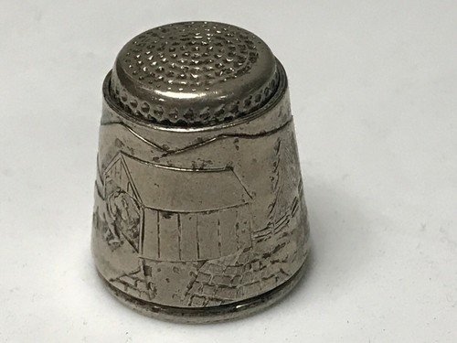 Vintage metal thimble - metal, covered