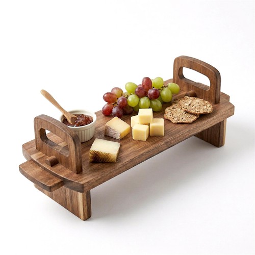 Acacia wooden raised serving - raised,