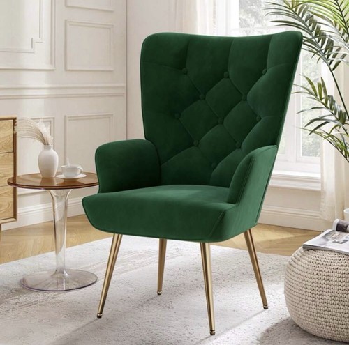 Velvet armchair tub chair - armchair,