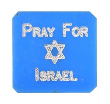 Vintage Old 'Pray For Israel' Supporters Plastic Brooch Badge