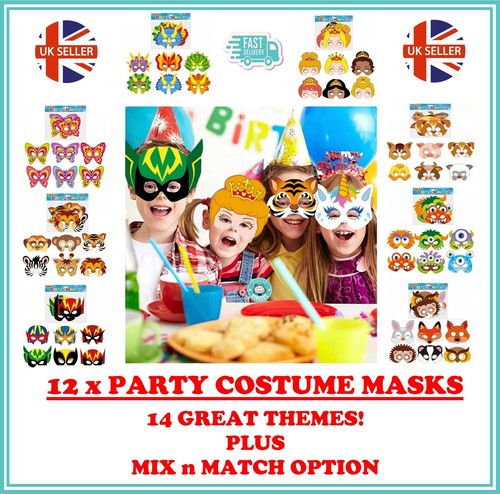 Kids cardboard paper masks - 12,