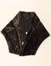 VINTAGE Womens Faux Fur Bolero Jacket One Size Brown Polyester CM02